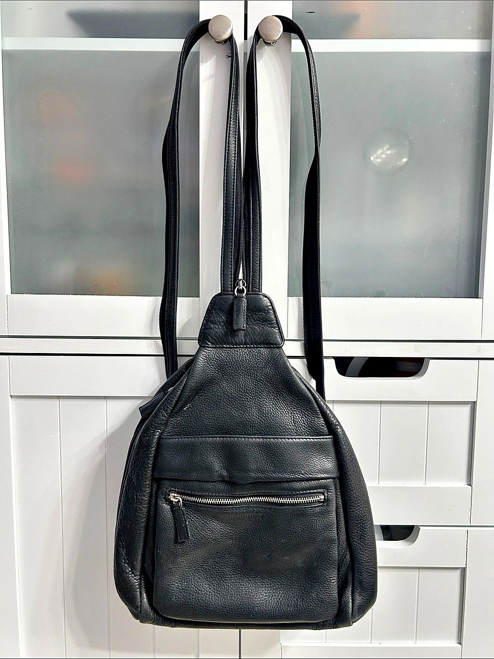 Vintage Y2K Nine West leather convertible sling backpack